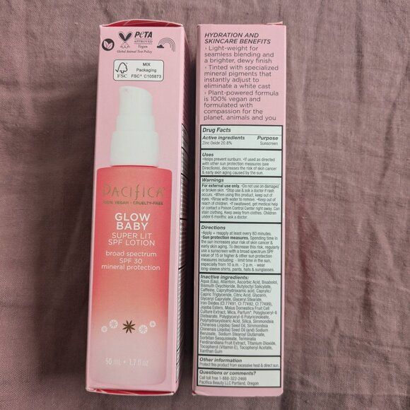 🌸 Pacifica Glow Baby Super Lit SPF Lotion SPF 30 NIB - Picture 2 of 7